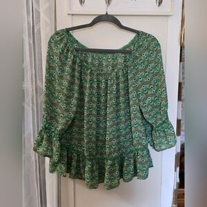Floral Green Women's Top